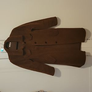 Dark Brown Faux Fur Teddy Sherpa Longline Coat Jacket S Small